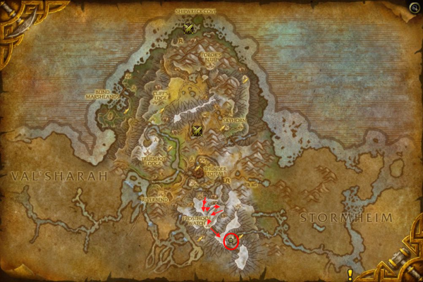 Carte pour accéder à l'enclave en passant par les montagnes