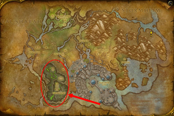 La carte pour récupérer les noyaux d'énergie gangrenée