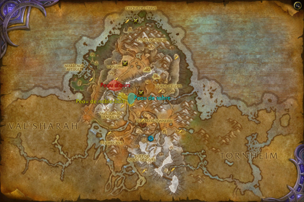 Carte pour la quête des Peaux de Haut-Roc