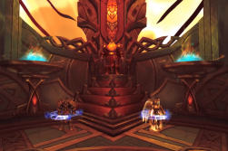 Hymdall et Hyrja se tiennent devant Odyn