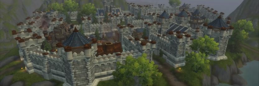 Un aperçu de Stormgarde dans les Hautes-terres d'Arathi pour l'Alliance