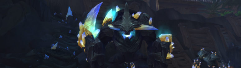 Azerokk est un élémentaire en azérite accompagné en permanence de ses enrageterres