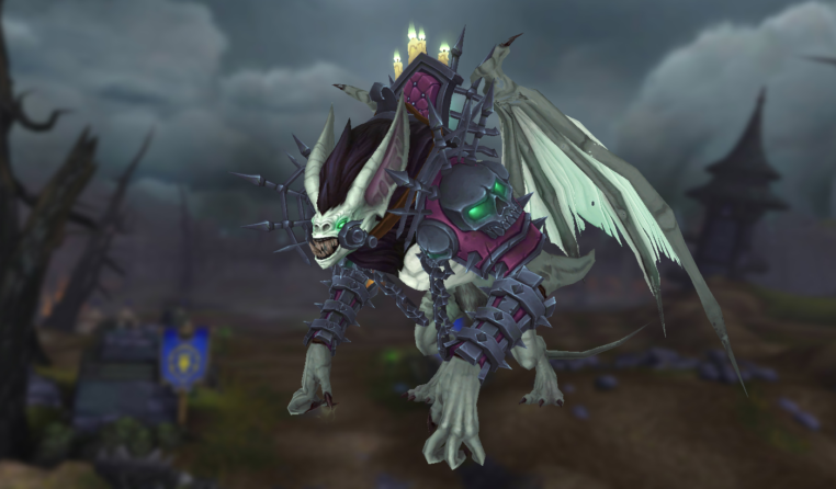 Aperçu de la monture : Rênes de chauve-souris pestiférée de Fossoyeuse apercu_bfa_monture_gangroptere_lordaeron